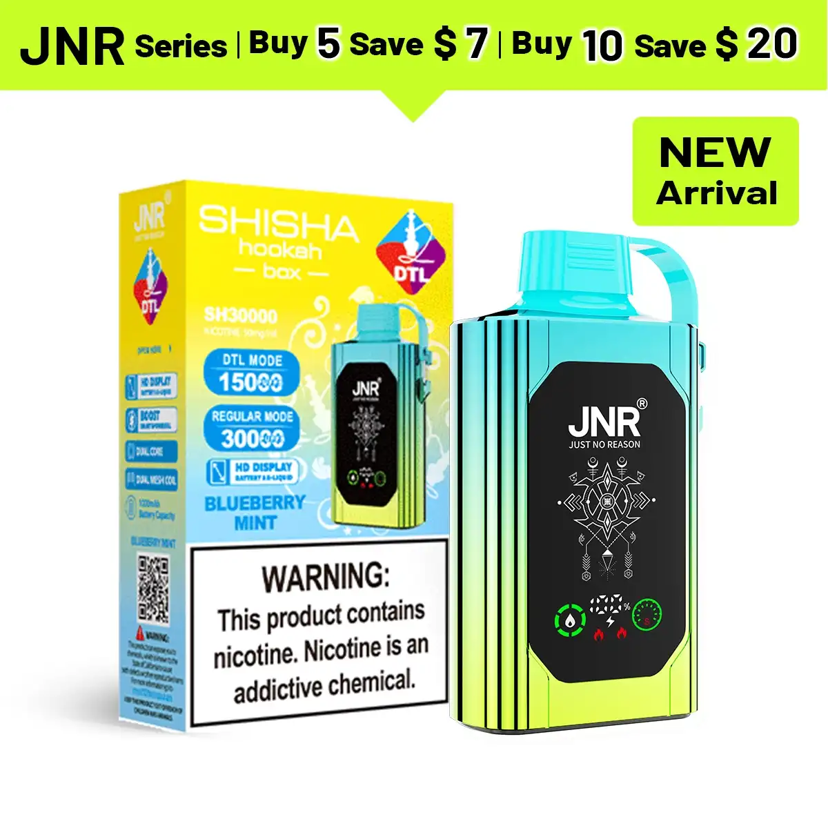 JNR Shisha Hookah Box 30K Disposable Vape - JNR-Vape