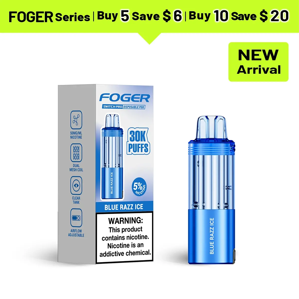 Foger Switch Pro Pod - 30K Puffs Disposable Vape Replacement Pod - JNR-Vape