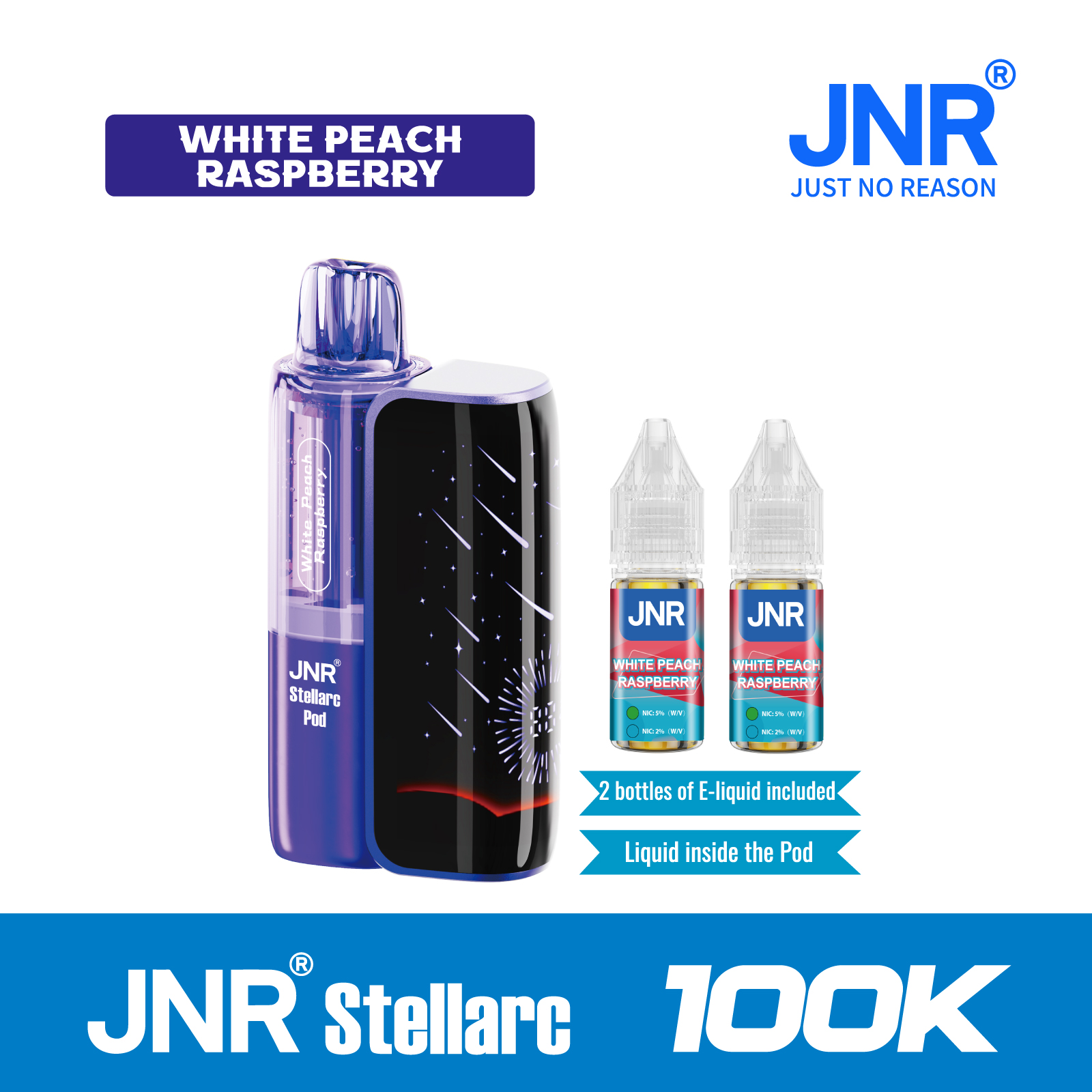 JNR Stellarc 100K Puffs Kit - Refillable & Replaceable Pod Vape - JNR-Vape