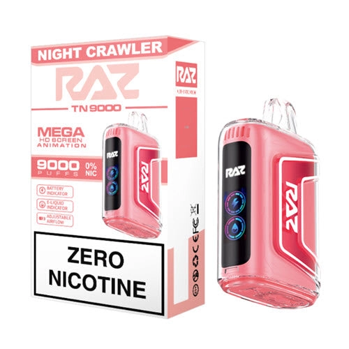 Night Crawler RAZ Zero nicotine vape TN9000 no nicotine 0 nicotine - JNR-Vape