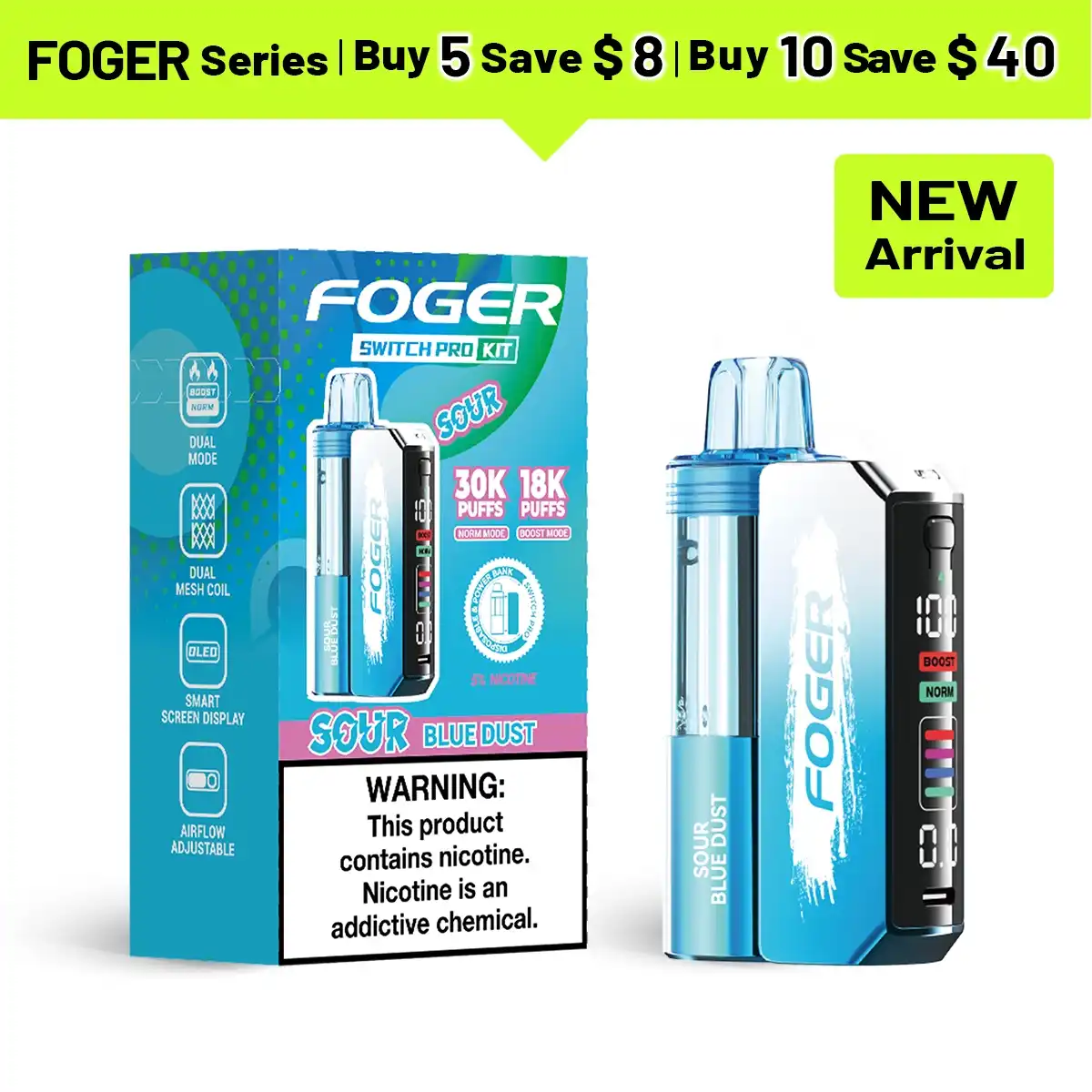 Foger Switch Pro Kit 5% - 30K Puffs Disposable Vape - JNR-Vape