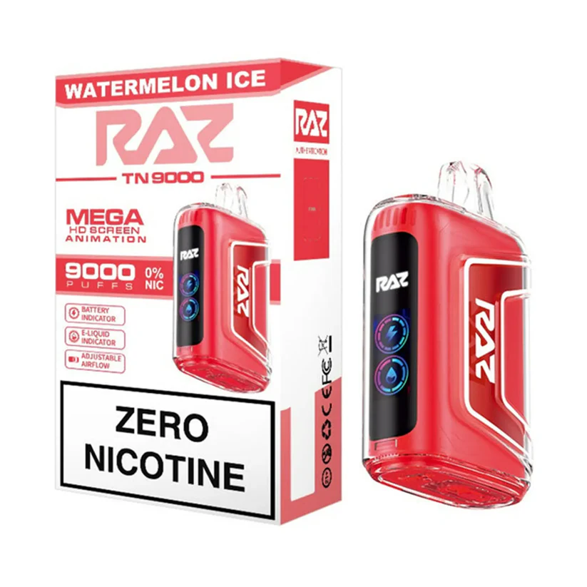 Watermelon Ice RAZ Zero nicotine vape TN9000 no nicotine 0 nicotine - JNR-Vape
