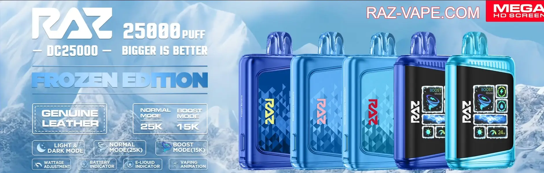 Raz LTX 25K Frozen Edition Flavors